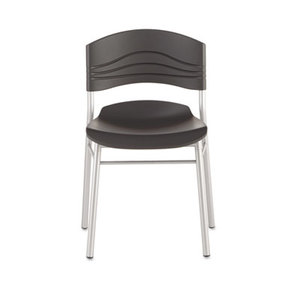 CafWorks Chair, Blow Molded Polyethylene, Graphite/Silver, 2/Carton by ICEBERG ENTERPRISES