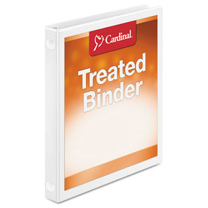 Cardinal Brands, Inc 32250 Treated Binder ClearVue Locking Round Ring Binder, 5/8" Cap, 11 x 8 1/2, White by CARDINAL BRANDS INC.