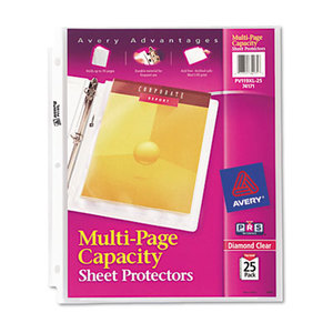 Avery 74171 Multi-Page Top-Load Sheet Protectors, Heavy Gauge, Letter, Clear, 25/Pack by AVERY-DENNISON