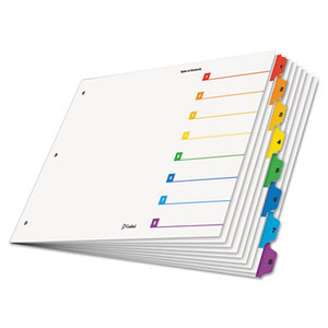 Cardinal Brands, Inc 84894 Tabloid OneStep Index System, 8-Tab, 1-8, 11 x 17, Multicolor Tabs, 8/Set by CARDINAL BRANDS INC.