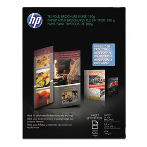 Hewlett-Packard C7020A Inkjet Tri-Fold Brochure Paper, 98 Brightness, 48lb, 8-1/2 x 11, White, 100/Pack by HEWLETT PACKARD COMPANY