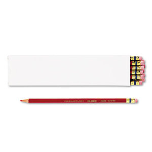 Sanford, L.P. 20066 Col-Erase Pencil w/Eraser, Scarlet Red Lead/Barrel, Dozen by SANFORD