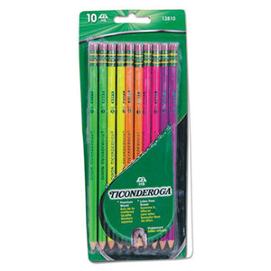 Pre-Sharpened Pencil, HB, #2, Assorted Color Barrels, 10 Per Set by DIXON TICONDEROGA CO.