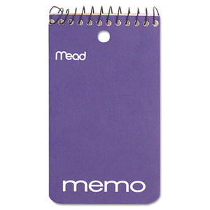 MeadWestvaco 45354 Memo Book, College Ruled, 3 x 5, Wirebound, Punched, 60 Sheets, Assorted by MEAD PRODUCTS