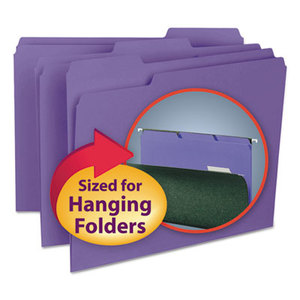 SMEAD MANUFACTURING COMPANY 10283 Interior File Folders, 1/3 Cut Top Tab, Letter, Purple, 100/Box by SMEAD MANUFACTURING CO.