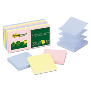 3M R330RP-12AP Recycled Pop-Up Notes Refill, 3 x 3, Helsinki, 100 Sheets/Pad, 12 Pads/PK by 3M/COMMERCIAL TAPE DIV.