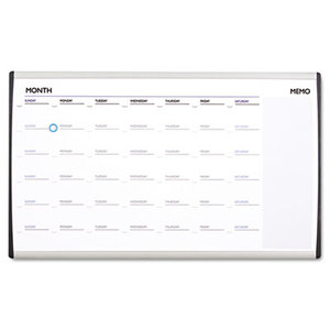 Quartet ARCCP3018 Magnetic Dry-Erase Calendar, 18 x 30, White Surface, Silver Aluminum Frame by QUARTET MFG.