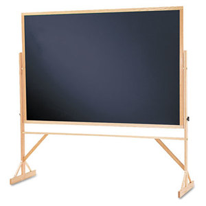 Reversible Chalkboard, 72 x 48, Black Surface, Oak Frame by QUARTET MFG.
