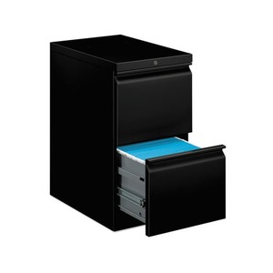 HON COMPANY 33823RP Efficiencies Mobile Pedestal File w/Two File Drawers, 22-7/8d, Black by HON COMPANY