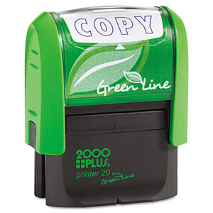 2000 PLUS Green Line Message Stamp, Copy, 1 1/2 x 9/16, Blue by CONSOLIDATED STAMP