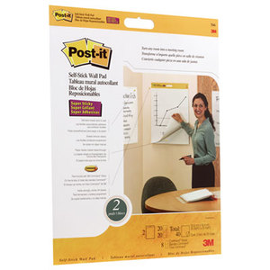 3M 566 Self-Stick Wall Easel Unruled Pad, 20 x 23, White, 20 Sheets, 4 Pads/Carton by 3M/COMMERCIAL TAPE DIV.