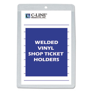 Clear Vinyl Shop Ticket Holder, Both Sides Clear, 25", 5 x 8, 50/BX by C-LINE PRODUCTS, INC