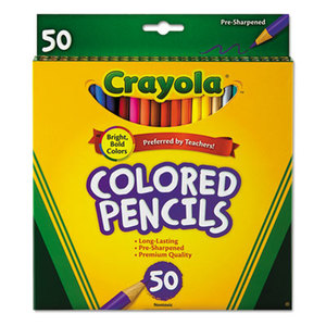 BINNEY & SMITH / CRAYOLA 684050 Long Barrel Colored Woodcase Pencils, 3.3 mm, 50 Assorted Colors/Set by BINNEY & SMITH / CRAYOLA