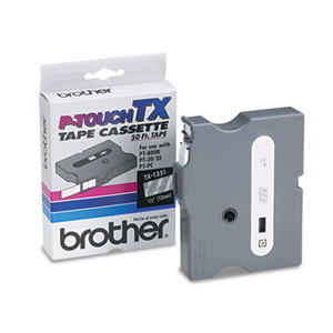 Brother Industries, Ltd TX1351 TX Tape Cartridge for PT-8000, PT-PC, PT-30/35, 1/2w, White on Clear by BROTHER INTL. CORP.