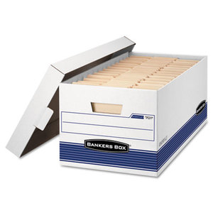 Fellowes, Inc 00701 STOR/FILE Storage Box, Letter, Lift Lid , 12 x 24 x 10, White/Blue, 12/Carton by FELLOWES MFG. CO.