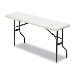 ICEBERG ENTERPRISES, LLC 65363 IndestrucTables Too 1200 Series Resin Folding Table, 72w x 18d x 29h, Platinum by ICEBERG ENTERPRISES