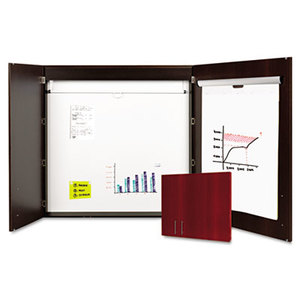 Conference Cabinet, Porcelain Magnetic, Dry Erase, 48 x 48, Ebony by BI-SILQUE VISUAL COMMUNICATION PRODUCTS INC