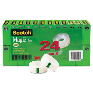 3M 810K24 Magic Tape Value Pack, 3/4" x 1000", 1" Core, Clear, 24/Pack by 3M/COMMERCIAL TAPE DIV.