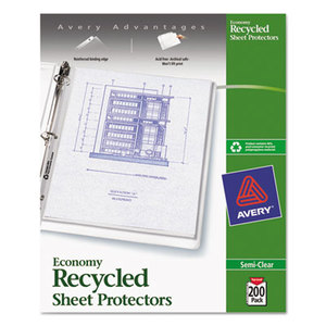 Avery 75538 Top-Load Recycled Polypropylene Sheet Protector, Semi-Clear, 200/Box by AVERY-DENNISON