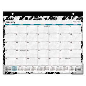 AT-A-GLANCE SK93704 Madrid Desk Pad, 22 x 17, Black-and-White Design, 2015 by AT-A-GLANCE