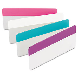 3M 686PWAV3IN Durable File Tabs, 3 x 1 1/2, Pink/White/Aqua/Violet, 24/Pack by 3M/COMMERCIAL TAPE DIV.