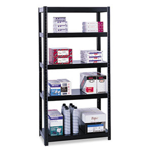 Safco Products 5247BL Boltless Steel Shelving, Five-Shelf, 36w x 24d x 72h, Black by SAFCO PRODUCTS