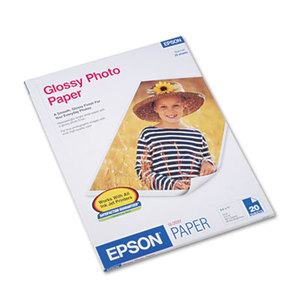 Epson Corporation S041141 Glossy Photo Paper, 60 lbs., Glossy, 8-1/2 x 11, 20 Sheets/Pack by EPSON AMERICA, INC.