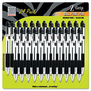 ZEBRA PEN CORPORATION 12221 Z-Grip Retractable Ballpoint Pen, Black Ink, Medium, 24/Pack by ZEBRA PEN CORP.