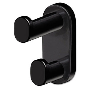 Safco Products 4223BL Plastic Coat Hook, 2-Hook, 1 3/4 x 3 3/4 x 4, Black by SAFCO PRODUCTS