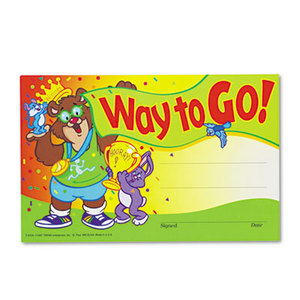 Recognition Awards, Way to Go!, 8-1/2w x 5-1/2h, 30/Pack by TREND ENTERPRISES, INC.