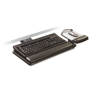 Sit/Stand Easy Adjust Keyboard Tray, Highly Adjustable Platform,, Black by 3M/COMMERCIAL TAPE DIV.