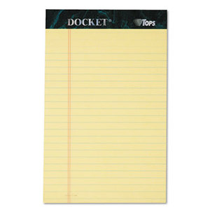 Tops Products 63350 Docket Ruled Perforated Pads, 5 x 8, Canary, 50 Sheets, Dozen by TOPS BUSINESS FORMS