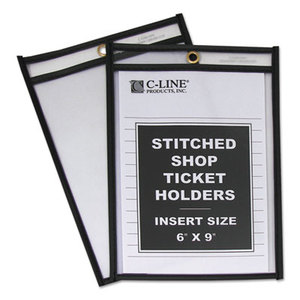 C-Line Products, Inc 46069 Shop Ticket Holders, Stitched, Both Sides Clear, 50", 6 x 9, 25/BX by C-LINE PRODUCTS, INC