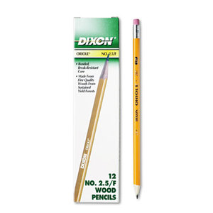Oriole Woodcase Pencil, F #2.5, Yellow Barrel, 12/Pack by DIXON TICONDEROGA CO.