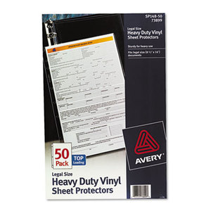 Avery 73899 Top-Load Vinyl Sheet Protectors, Heavy Gauge, Legal, Clear, 50/Box by AVERY-DENNISON