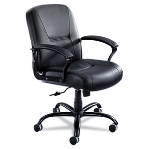 Safco Products 3501BL Serenity Series Big & Tall Mid-Back Chair, Black Leather by SAFCO PRODUCTS