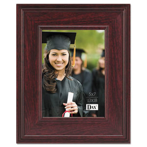 Executive Document/Photo Frame, Desk/Wall Mount, Plastic, 5 x 7, Mahogany by DAX MANUFACTURING INC.