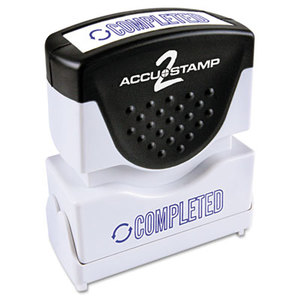 Consolidated Stamp Manufacturing Company 035582 Accustamp2 Shutter Stamp with Microban, Blue, COMPLETED, 1 5/8 x 1/2 by CONSOLIDATED STAMP