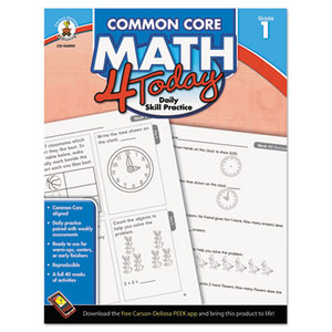 Common Core 4 Today Workbook, Math, Grade 1, 96 pages by CARSON-DELLOSA PUBLISHING