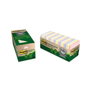 Original Recycled Notes, Cabinet Pack, 3 x 3, Helsinki, 75/Pad, 24 Pads/Pack by 3M/COMMERCIAL TAPE DIV.