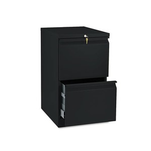 HON COMPANY 33820RP Efficiencies Mobile Pedestal File w/Two File Drawers, 19-7/8d, Black by HON COMPANY