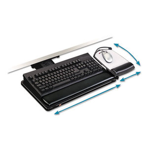 Knob Adjust Keyboard Tray With Highly Adjustable Platform, Black by 3M/COMMERCIAL TAPE DIV.