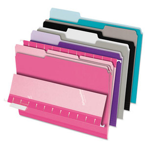 Cardinal Brands, Inc 421013ASST2 Interior File Folders, 1/3 Cut Top Tab, Letter, Pastel Assortment, 100/Box by ESSELTE PENDAFLEX CORP.