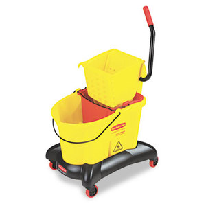 RUBBERMAID COMMERCIAL PROD. 768000 YEL Wavebrake 35 Qt Dual Water Side Press Mop Bucket & Wringer, Yellow by RUBBERMAID COMMERCIAL PROD.