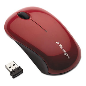 Mouse for Life Wireless Optical Mouse, 3 Button, Left/Right, Red by KENSINGTON