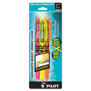 Pilot Corporation 46507 Frixion Lite Erasable Highlighter, Assorted Ink, Chisel, 3 per Pack by PILOT CORP. OF AMERICA