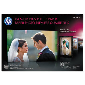 Hewlett-Packard Q5495A Premium Plus Photo Paper, 75 lbs., Glossy, 11 x 17, 25 Sheets/Pack by HEWLETT PACKARD COMPANY