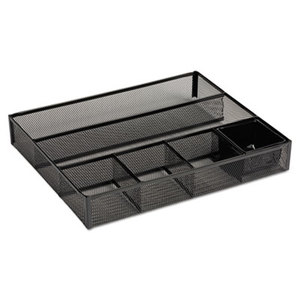 ROLODEX 22131 Deep Desk Drawer Organizer, Metal Mesh, Black by ROLODEX