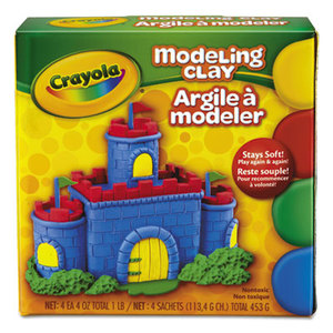 BINNEY & SMITH / CRAYOLA 570300 Modeling Clay Assortment, 1/4 lb each Blue/Green/Red/Yellow, 1 lb by BINNEY & SMITH / CRAYOLA