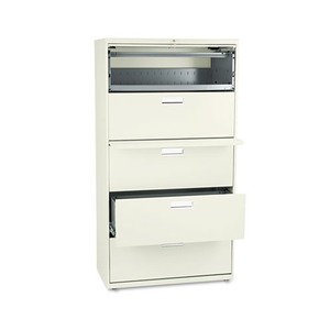 HON COMPANY 685LL 600 Series Five-Drawer Lateral File, 36w x 19-1/4d, Putty by HON COMPANY